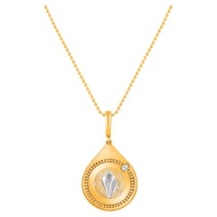 HARAKH 1/20 CT Gota de Diamante Incoloro de Claridad JOY Collar Colgante de Oro de 18KT