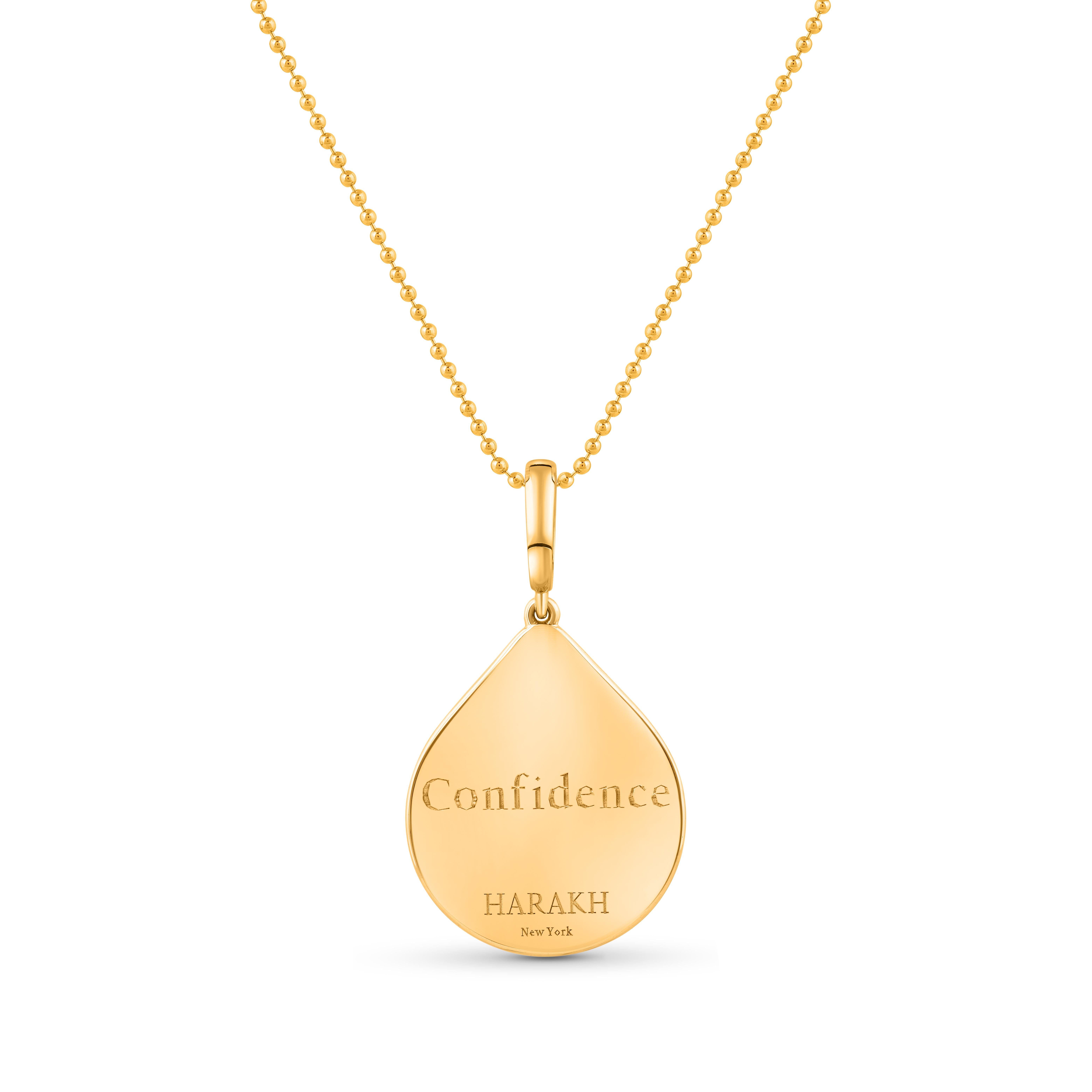 The Vajra symbol pendant necklace from the Drops of JOY collection represents Confidence. Drops of JOY collection is inspired by auspicious symbols and spiritually significant icons that many cultures believe invite positive energies. 

Crafted in