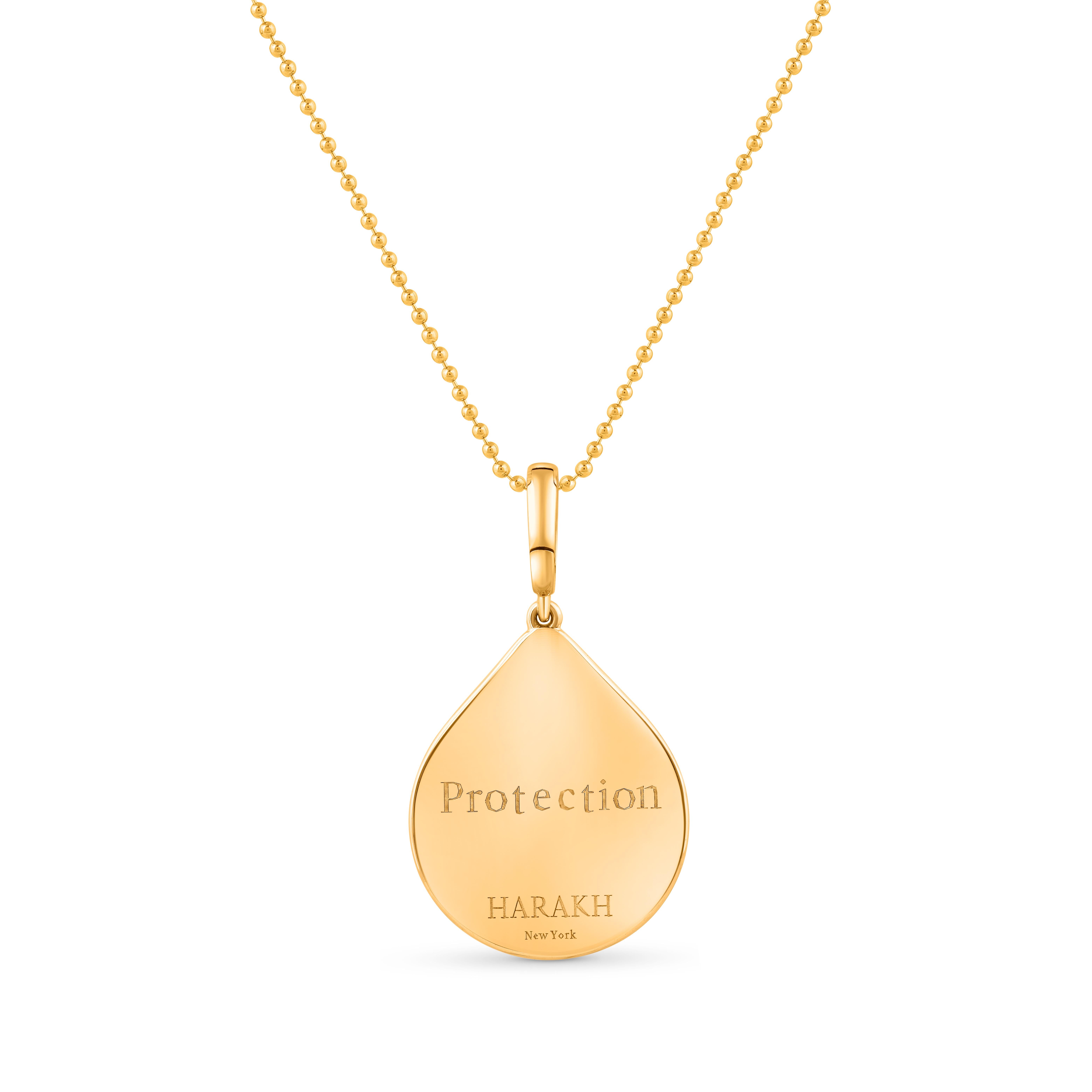 The Parasol pendant necklace from the Drops of JOY collection represents Protection.

Drops of JOY collection is inspired by auspicious symbols and spiritually significant icons that many cultures believe invite positive energies. 

Crafted in 18 K