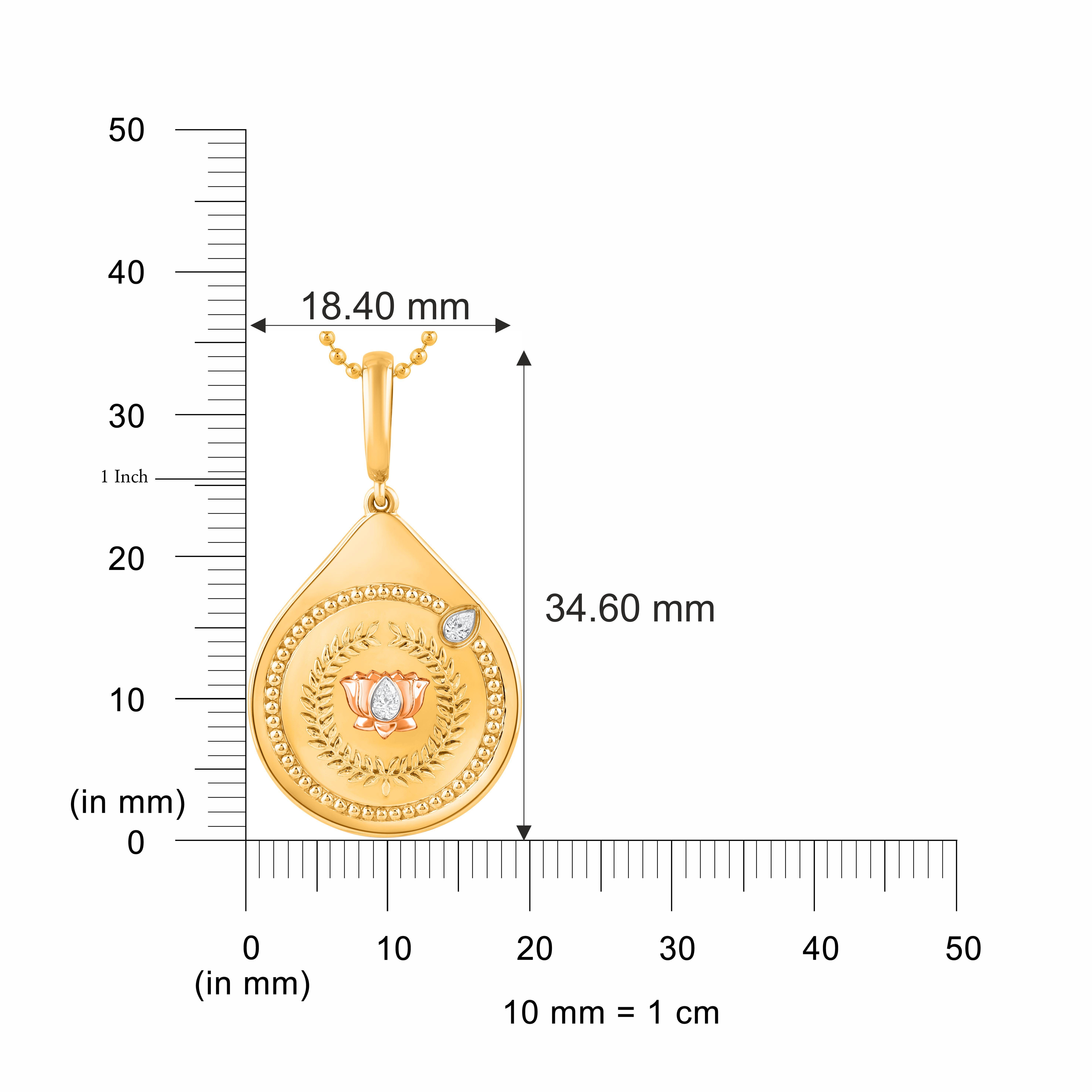 HARAKH 1/20CT Colorless Diamond Drop of JOY Resilience Pendant Necklace 18K Gold In condizioni Nuovo in vendita a New York, NY
