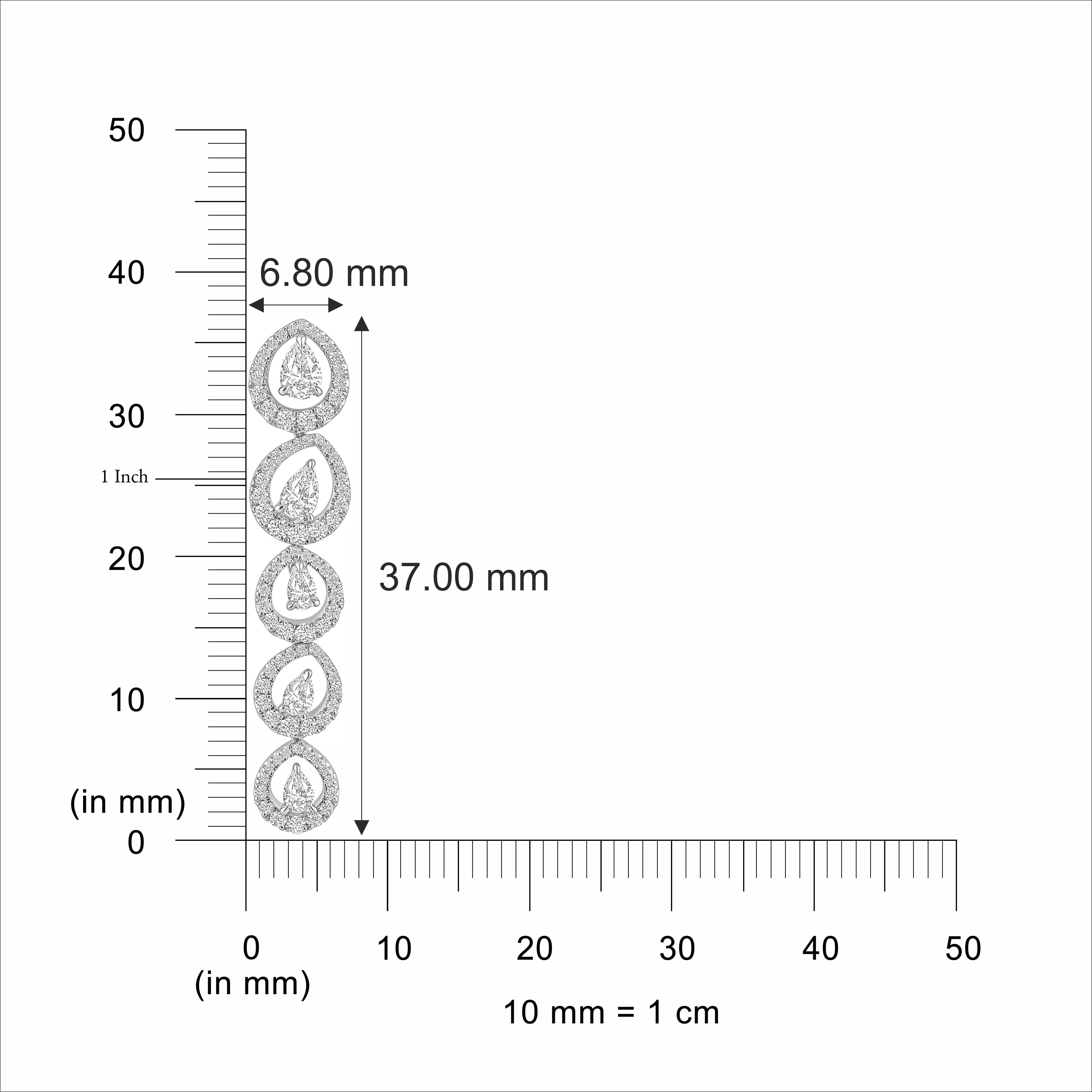HARAKH 1 5/8 CT natürlicher farbloser Diamant baumelnder Ohrring 18KT Weißgold im Zustand „Neu“ im Angebot in New York, NY