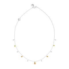 HARAKH 1 3/4 Colorless 
Yellow Diamonds Raindrop Tassel Necklace in 18kt Gold