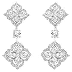 Harakh 1 3/4 Ct Brilliant Cut Colorless Diamond Mandala 18KT Gold Stud Earrings