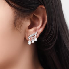 Harakh 1 3/8 Ct Brilliant-Cut Colorless Diamond Earrings in 18kt White Gold