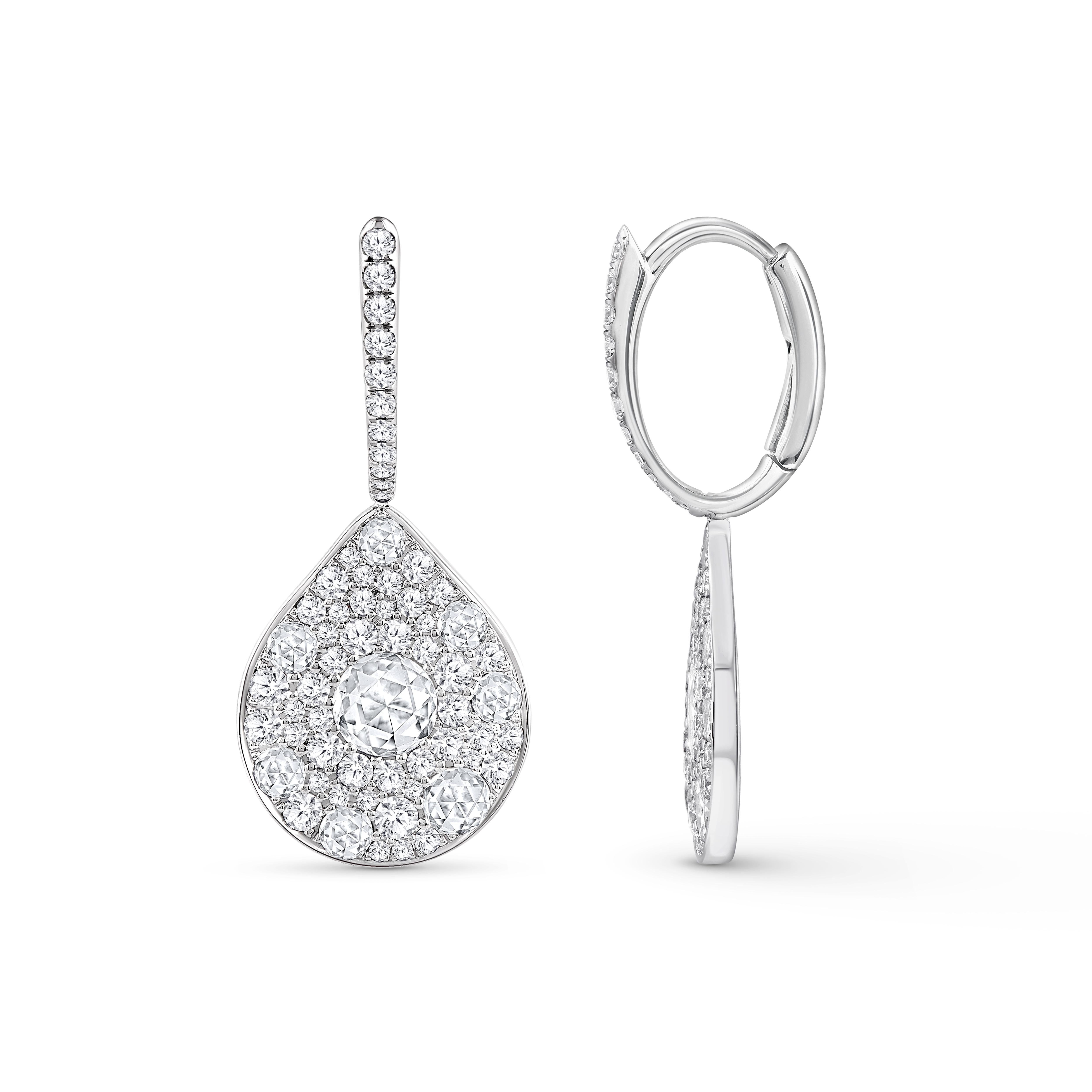 Contemporary HARAKH 1 3/8 CT Brilliant Cut Colorless Diamond Tassel Cascade Earrings For Sale