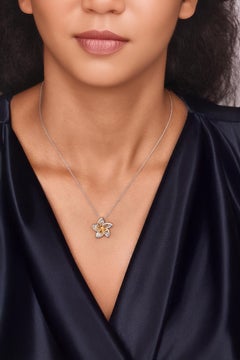 HARAKH Colgante Cascada 1 3/8 CT Corte Brillante Diamante Natural Incoloro y Amarillo