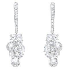 HARAKH 1 3/8 CT Natürlicher farbloser Diamant im Brillant- und Rosenschliff Ohrringe