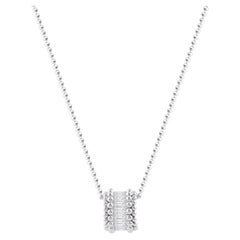 Harakh 3/8 Carat Colorless Diamond Baguette Pendant Necklace in 18 KT White Gold