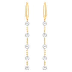 HARAKH 1/3 Carat Natural Colorless Diamond Dangle Earrings in 18KT Yellow Gold