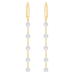 HARAKH Pendants d'oreilles en or jaune 18 carats avec diamants naturels incolores de 1/3 carat