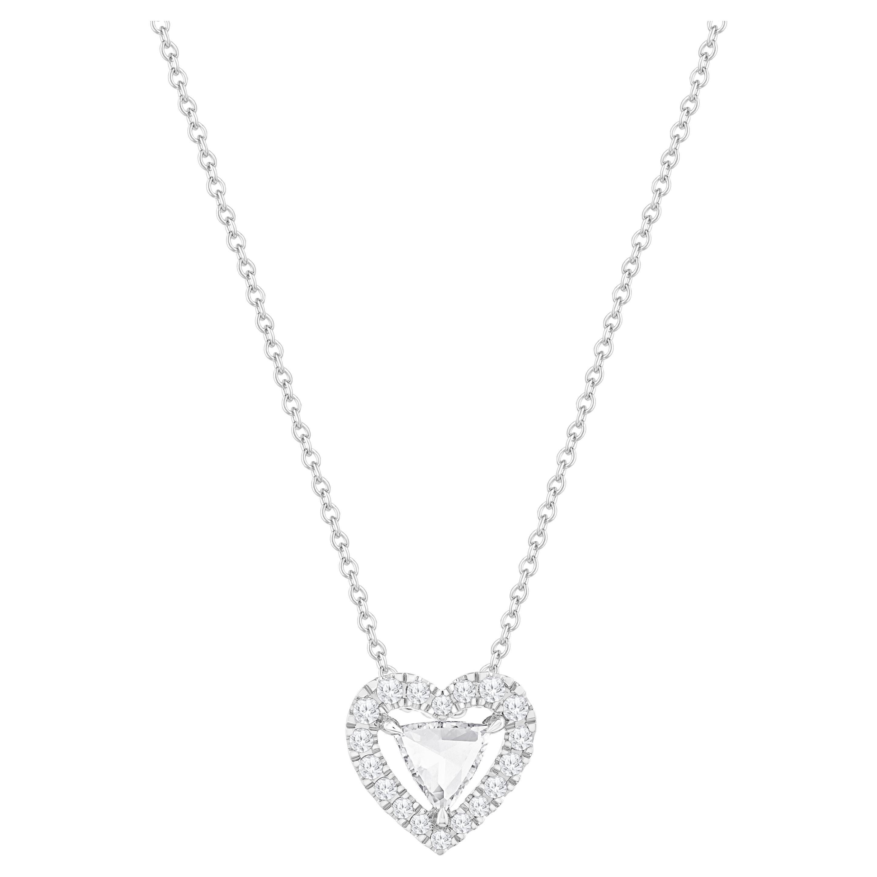 HARAKH 1/3 CT Brilliant Cut Natural Colorless Cascade Heart Necklace