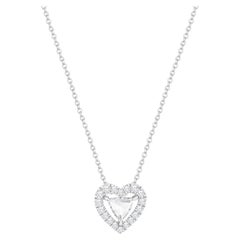HARAKH 1/3 CT Brilliant Cut Natural Colorless Cascade Heart Necklace
