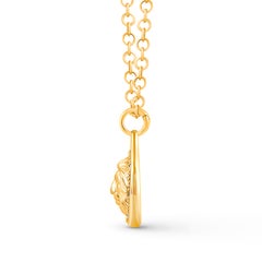 HARAKH 1/3 Ct Colorless Diamond Drop of JOY Courage 18kt Gold Pendant Necklace