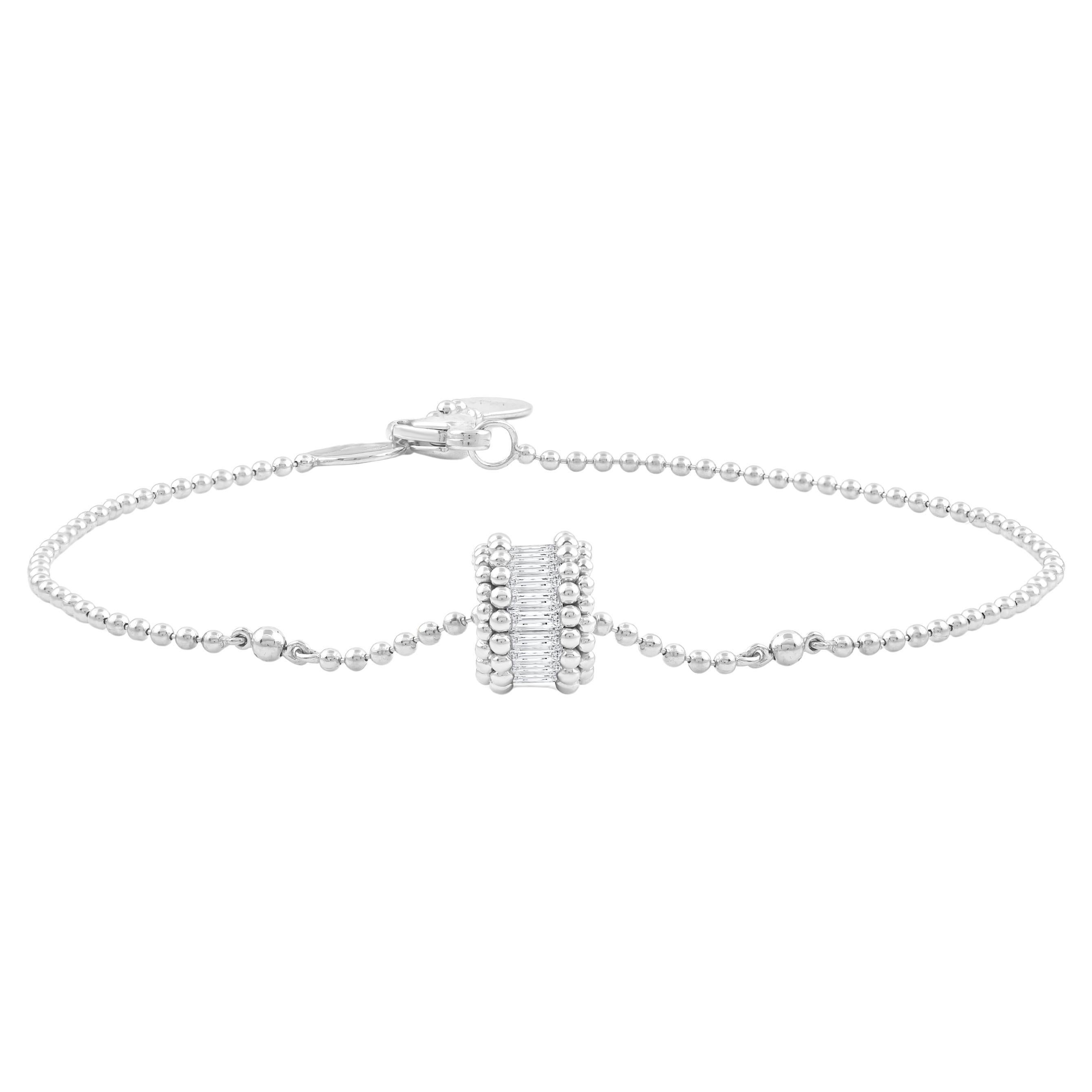HARAKH 1/3 CT Colorless Diamond Sunlight Rondell Bracelet in 18KT White Gold