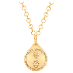 Collana con ciondolo della fiducia con diamante incolore in oro 18 carati di Harakh
