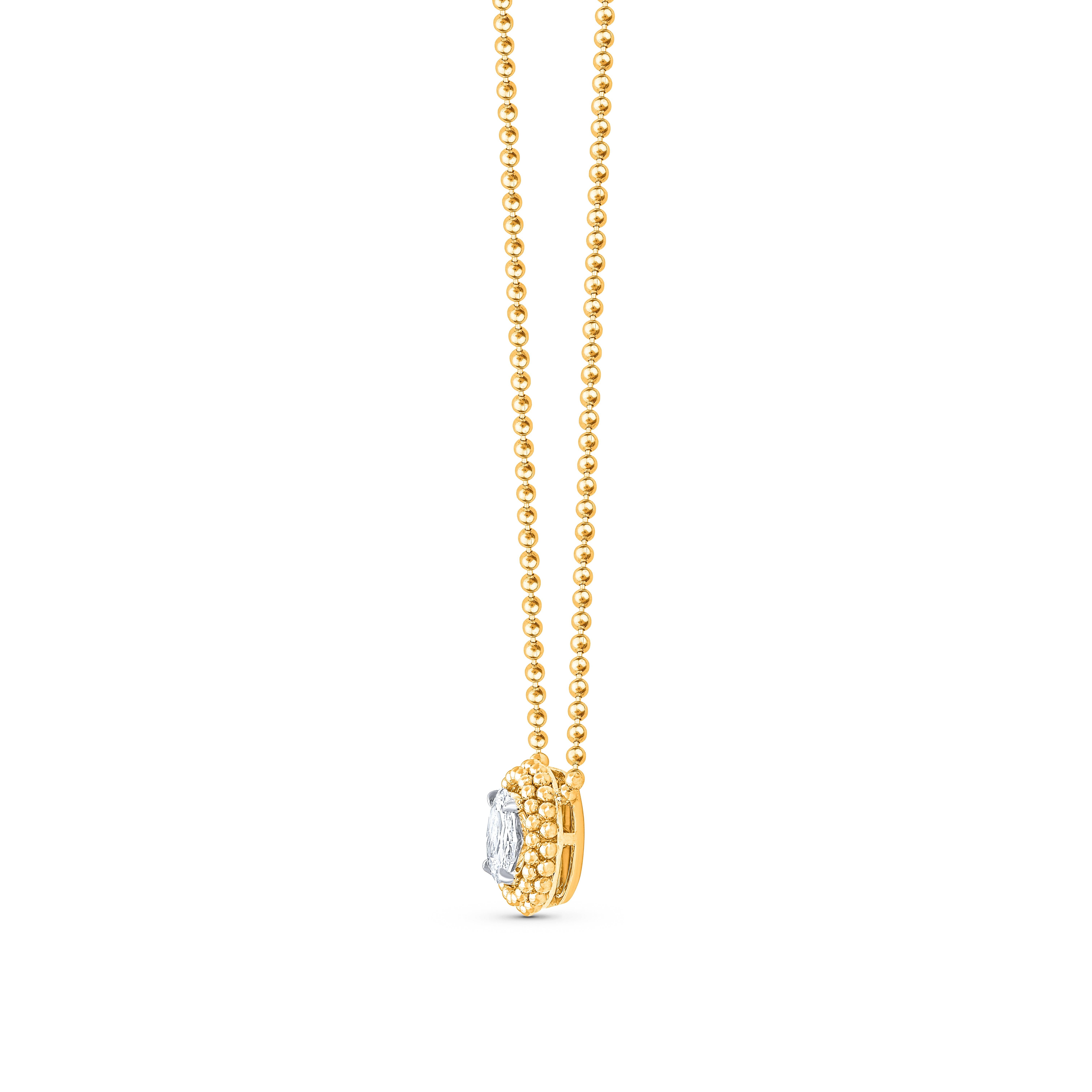 Contemporain Harakh - Collier pendentif soleil en or jaune 18KT avec diamant incolore de 1/4 CT en vente