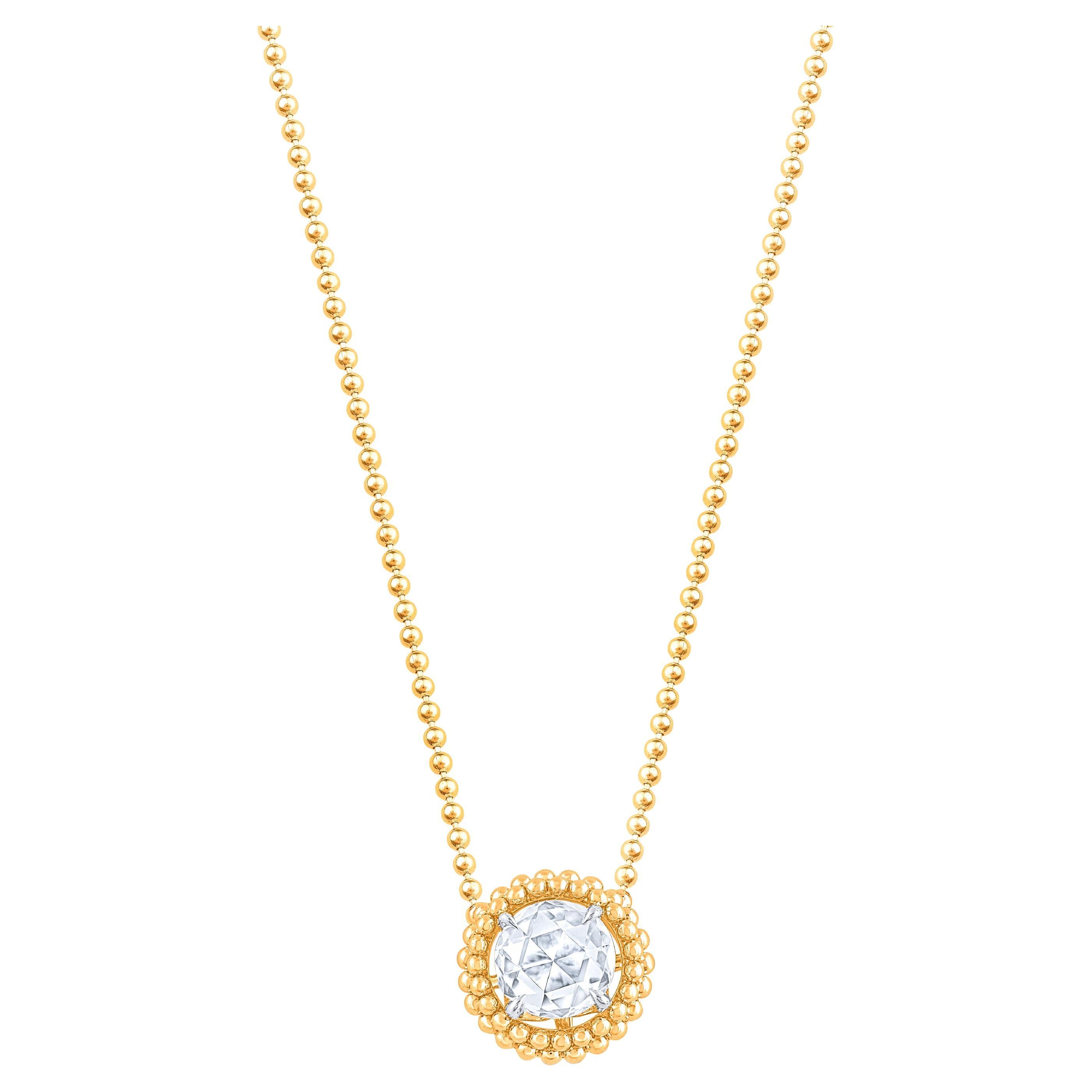 HARAKH 1/4 CT Colorless Diamond Sunlight Pendant Necklace in 18KT Yellow Gold
