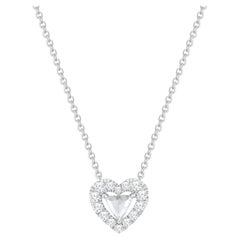HARAKH 1/4 CT Natural Incoloro Collar Corazón Trillón en Cascada