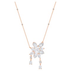 Harakh 1 5/8 Carat Brilliant Cut Natural Colorless Diamond Cascade Necklace