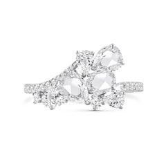 HARAKH 1 5/8 CT Brilliant & Rose Cut Natural Colorless Diamond Cascade Ring