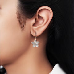 HARAKH 1 5/8 CT Natürlicher farbloser Diamant im Brillant- und Rosenschliff Ohrringe mit Baumeln