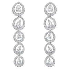 HARAKH 1 5/8 CT natürlicher farbloser Diamant baumelnder Ohrring 18KT Weißgold