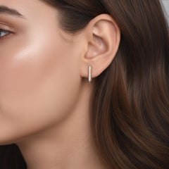 HARAKH 1/5 CT Colorless Diamond 18KT Yellow Gold Hoop Sunlight Earrings