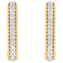 HARAKH 1/5 CT Colorless Diamond 18KT Yellow Gold Hoop Sunlight Earrings
