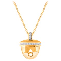 HARAKH 1/5 CT Natural Colorless Diamond Ghunghroo Pendant Necklace