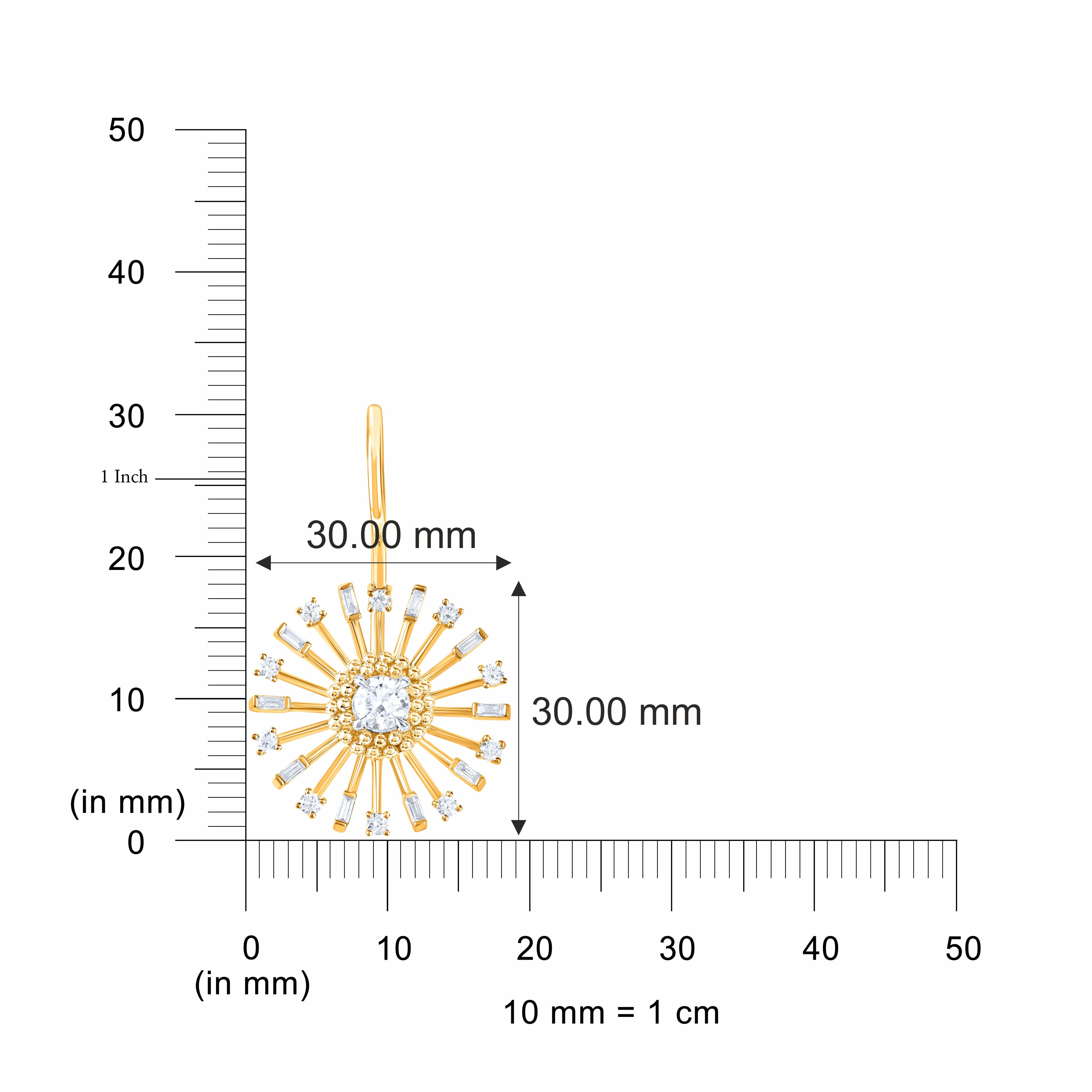 HARAKH 1 Karat farblose Diamant 18KT Gelbgold Sonnenlicht strahlende Ohrringe (Zeitgenössisch) im Angebot