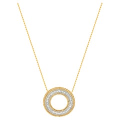 HARAKH 1 CT Collar Colgante de Luz Solar con Diamantes Baguette Incoloros en Oro de 18 KT