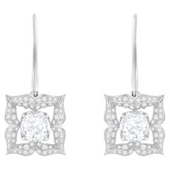 HARAKH 1 CT Colorless Diamond 18KT Gold Mandala Hoop Earrings