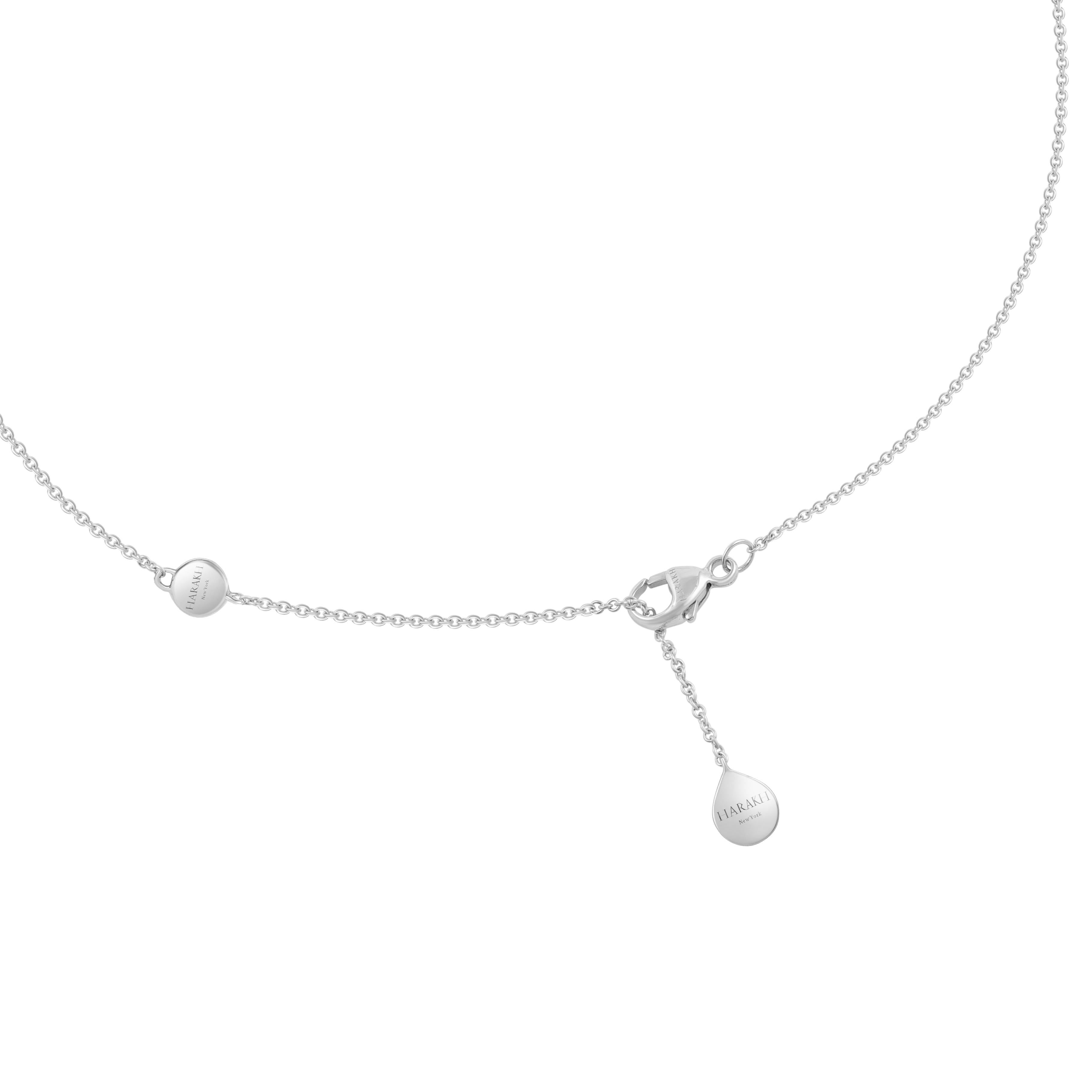 Contemporary HARAKH 1 CT Colorless Diamond Cascade Cluster Necklace 18KT White Gold For Sale