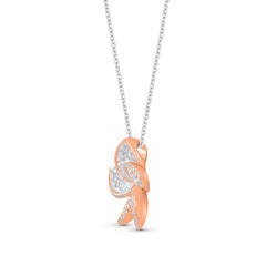 HARAKH 1 CT Colorless Diamond Frangipani Floral Pendant Necklace 18KT Gold