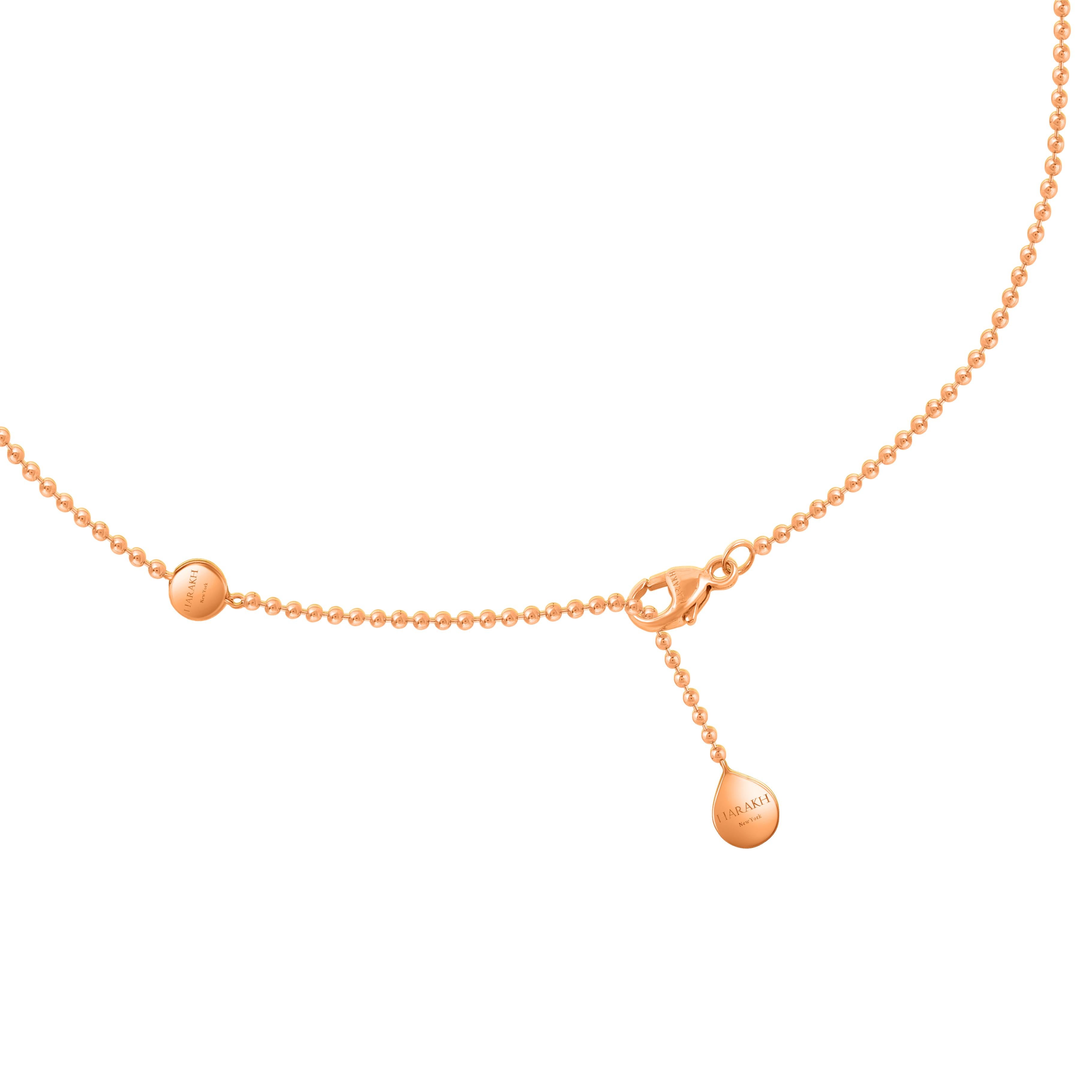 Contemporaneo Harakh 1 CT Diamante incolore Luce del Sole Collana in oro rosa 18K Pota in vendita