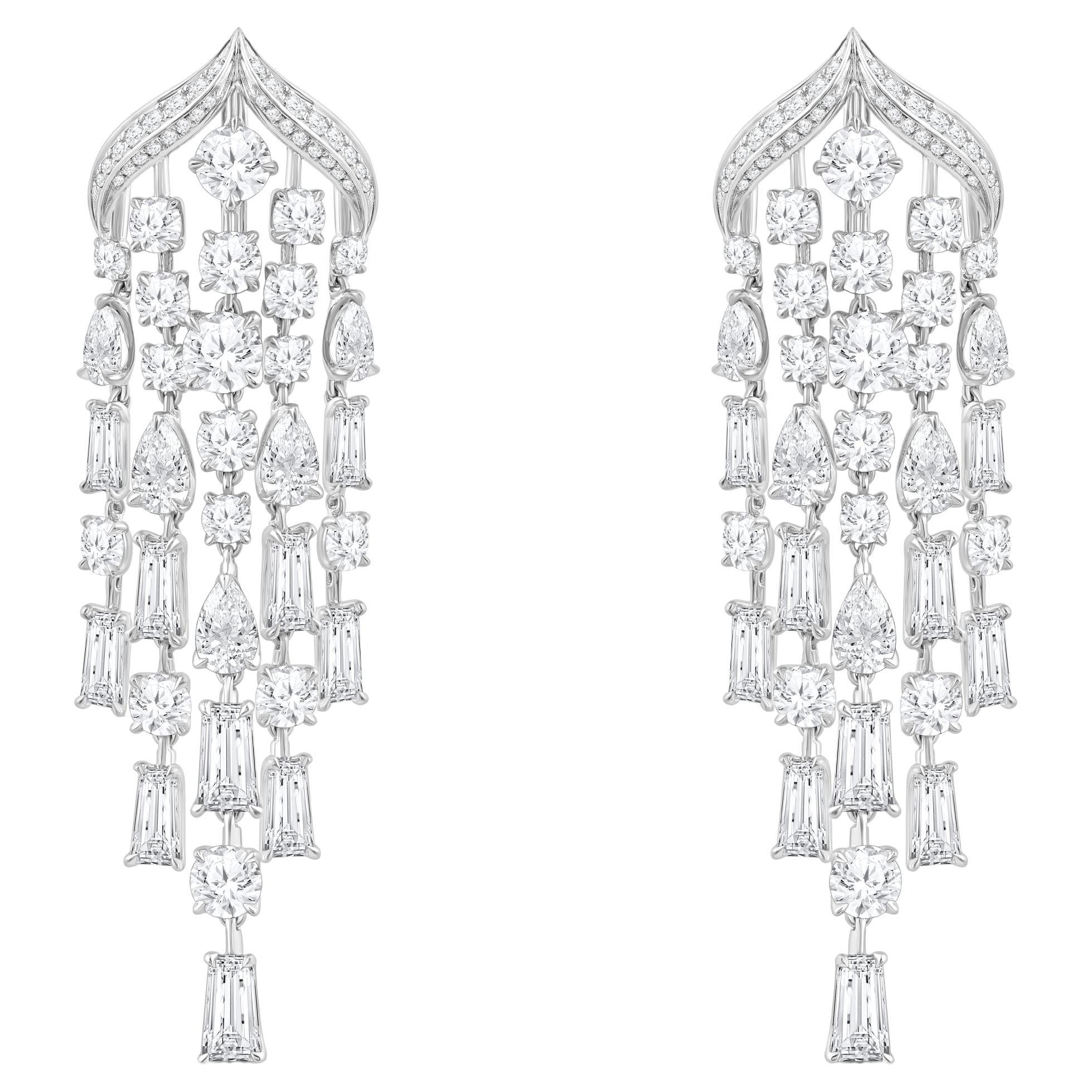 HARAKH 10 Carat Brilliant-cut Colorless Diamond Mandala Dangling Earring For Sale