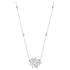 Harakh - Collier à pendentif Cascade en or blanc 18KT avec diamant incolore de 1,00 CT