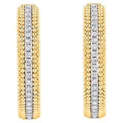 HARAKH Orecchini a cerchio in oro giallo 18KT con diamante incolore naturale da 1,00 CT