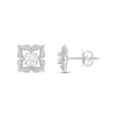 HARAKH 1.00 CT Natural Colorless Diamond Rose cut and Brilliant Cut Stud Earring
