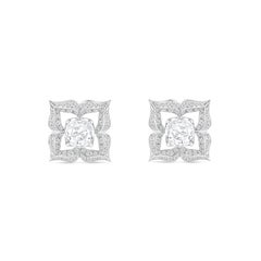 HARAKH 1.00 CT Natural Colorless Diamond Rose cut and Brilliant Cut Stud Earring