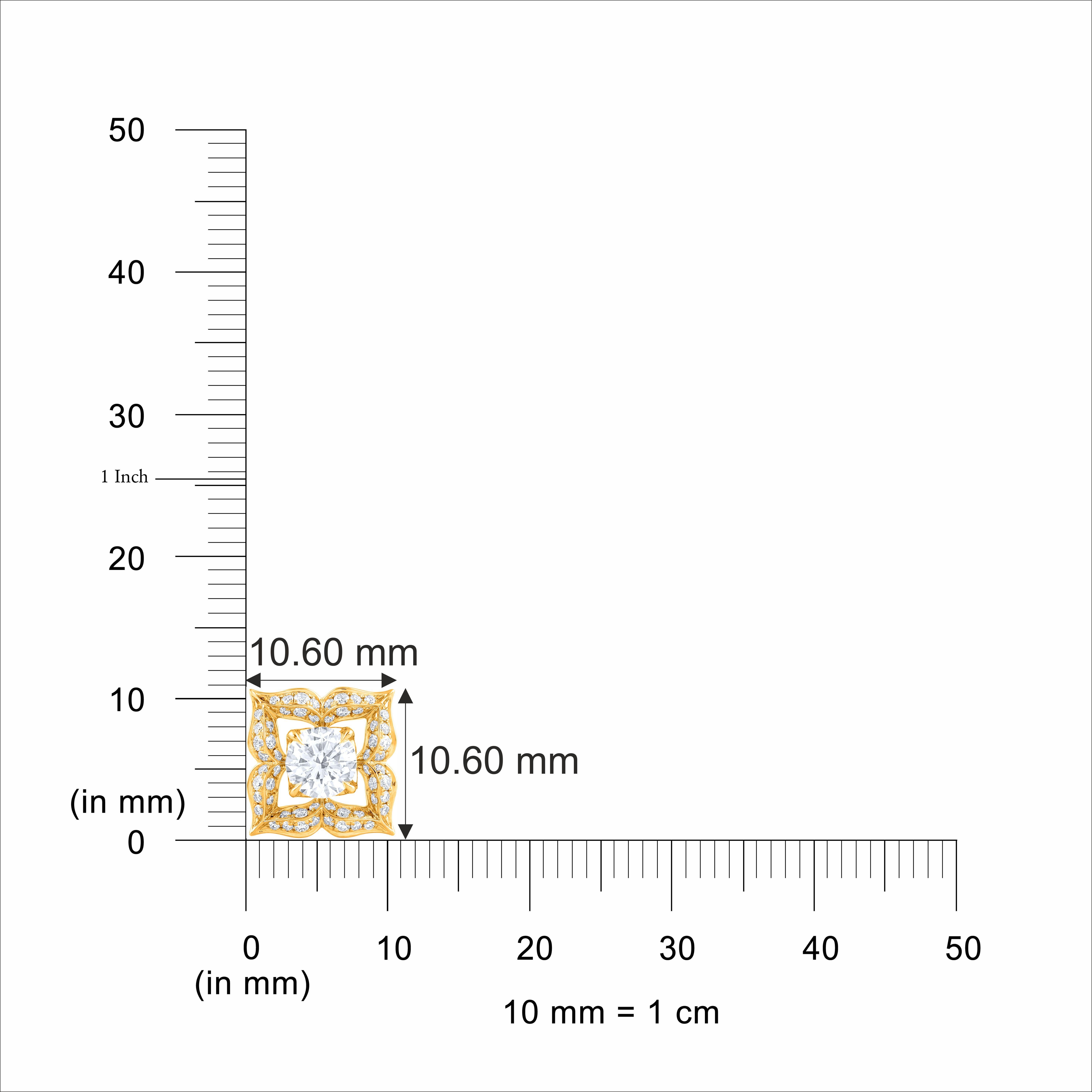 Harakh 1 1/4 CT Diamante natural talla brillante Pendiente de oro amarillo de 18 quilates Corte redondo en venta
