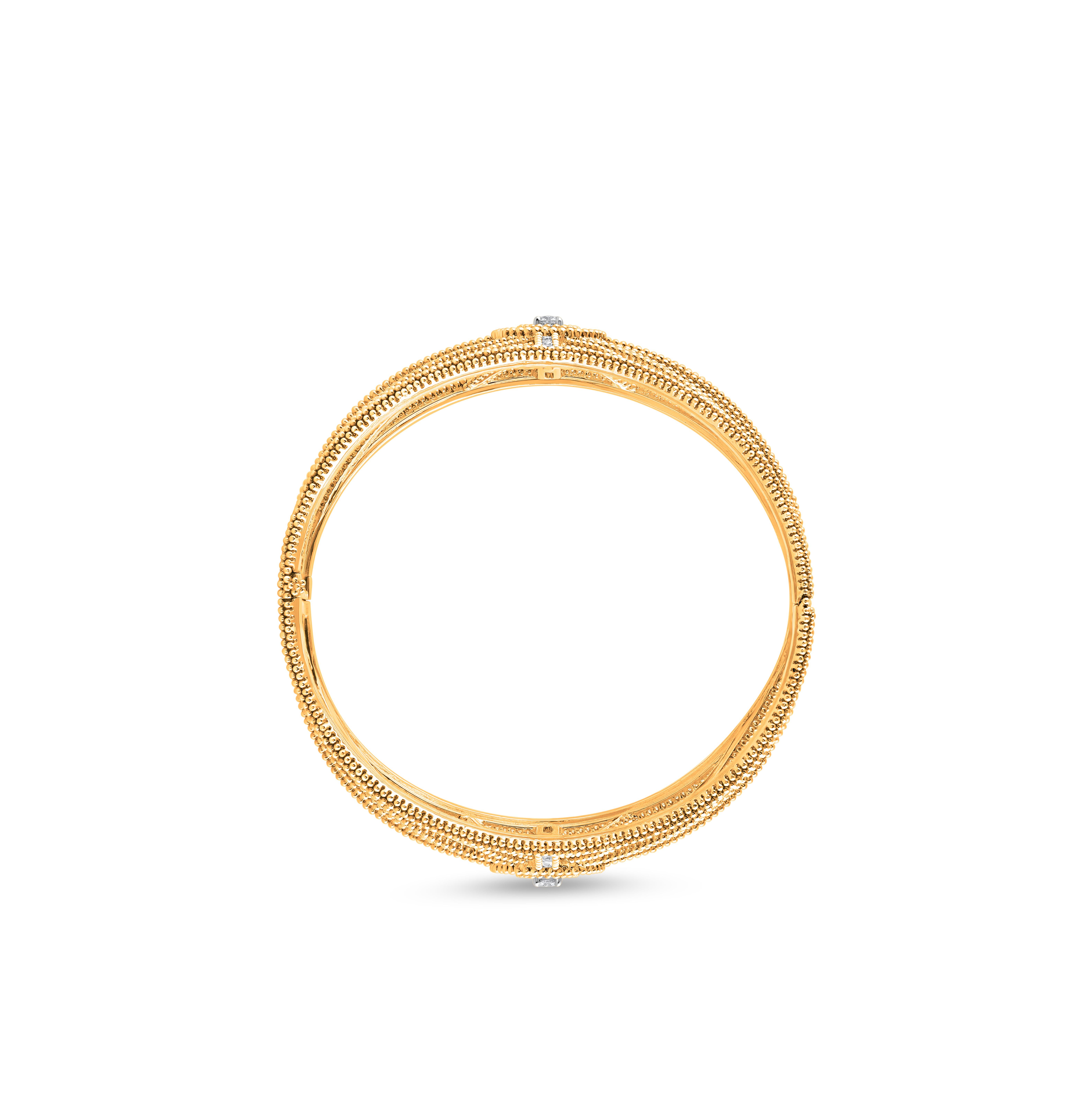 Contemporaneo Harakh 13 3/4 CT Diamante incolore Sunlight Bangle in oro 18K in vendita