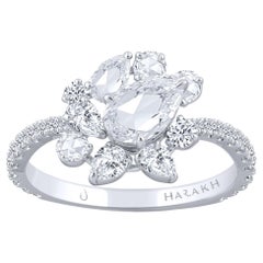 Harakh 1.35 Carat Colorless Diamond 18 Kt White Gold Cluster Ring