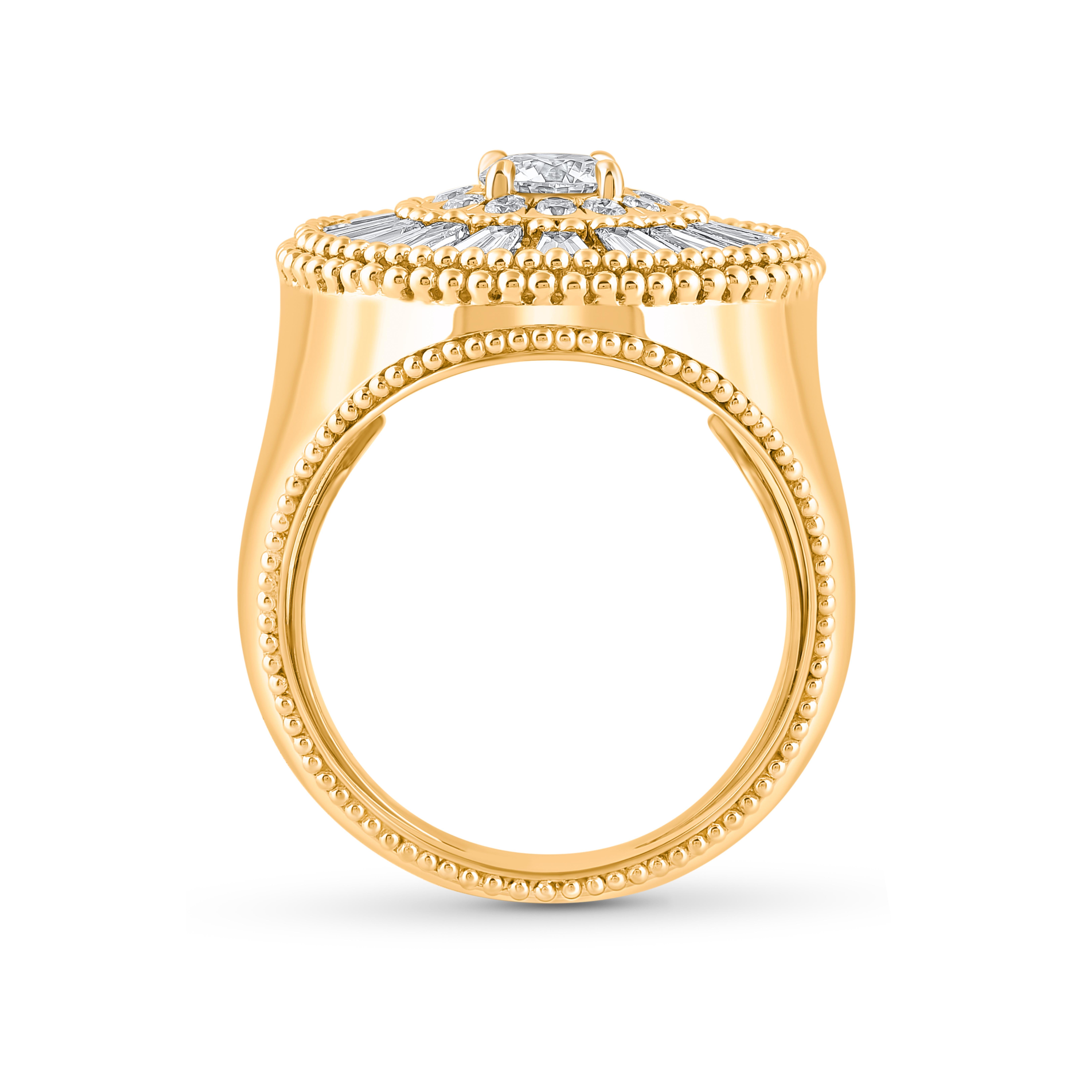 HARAKH 1,50 Karat farbloser Diamantring 18K Gold Sonnenlicht Twilight Spiral Diamantring (Zeitgenössisch) im Angebot