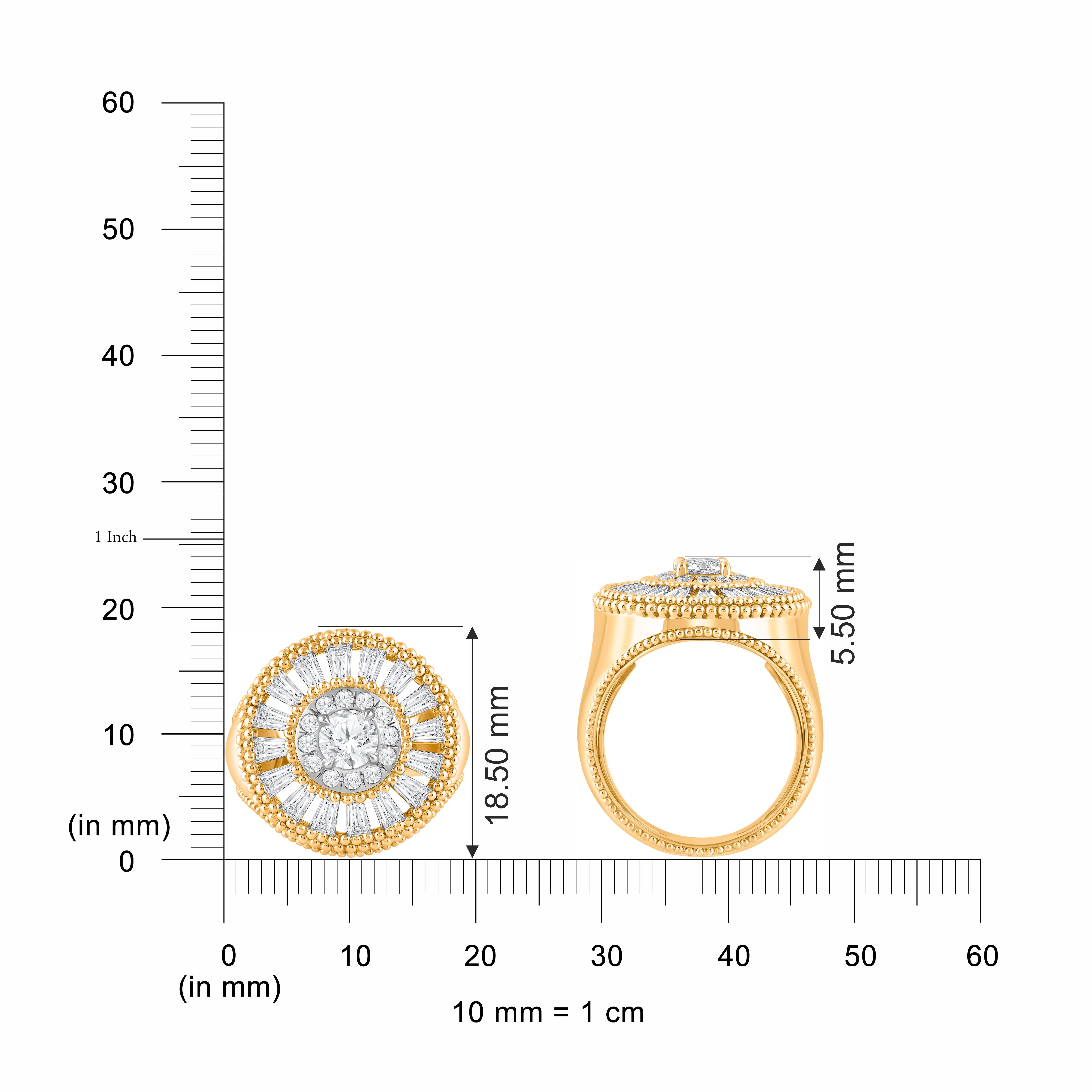 HARAKH 1,50 Karat farbloser Diamantring 18K Gold Sonnenlicht Twilight Spiral Diamantring (Brillantschliff) im Angebot