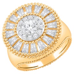 Harakh 1,50 CT Diamante incolore in oro 18K Anello con diamante a spirale Sunlight Twilight