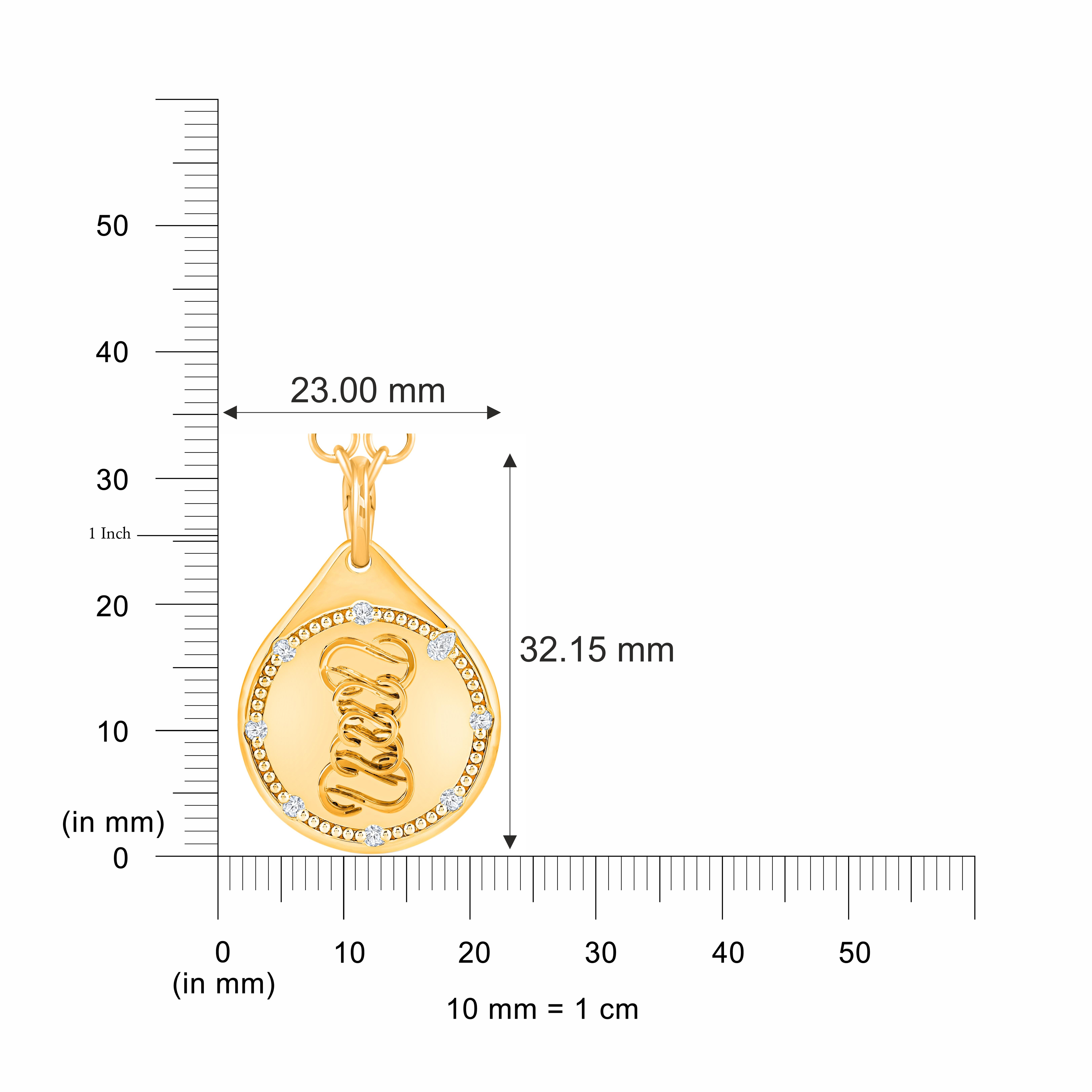 Collana con ciondolo dell'equilibrio con diamanti incolori Harakh in oro 18 carati In condizioni Nuovo in vendita a New York, NY