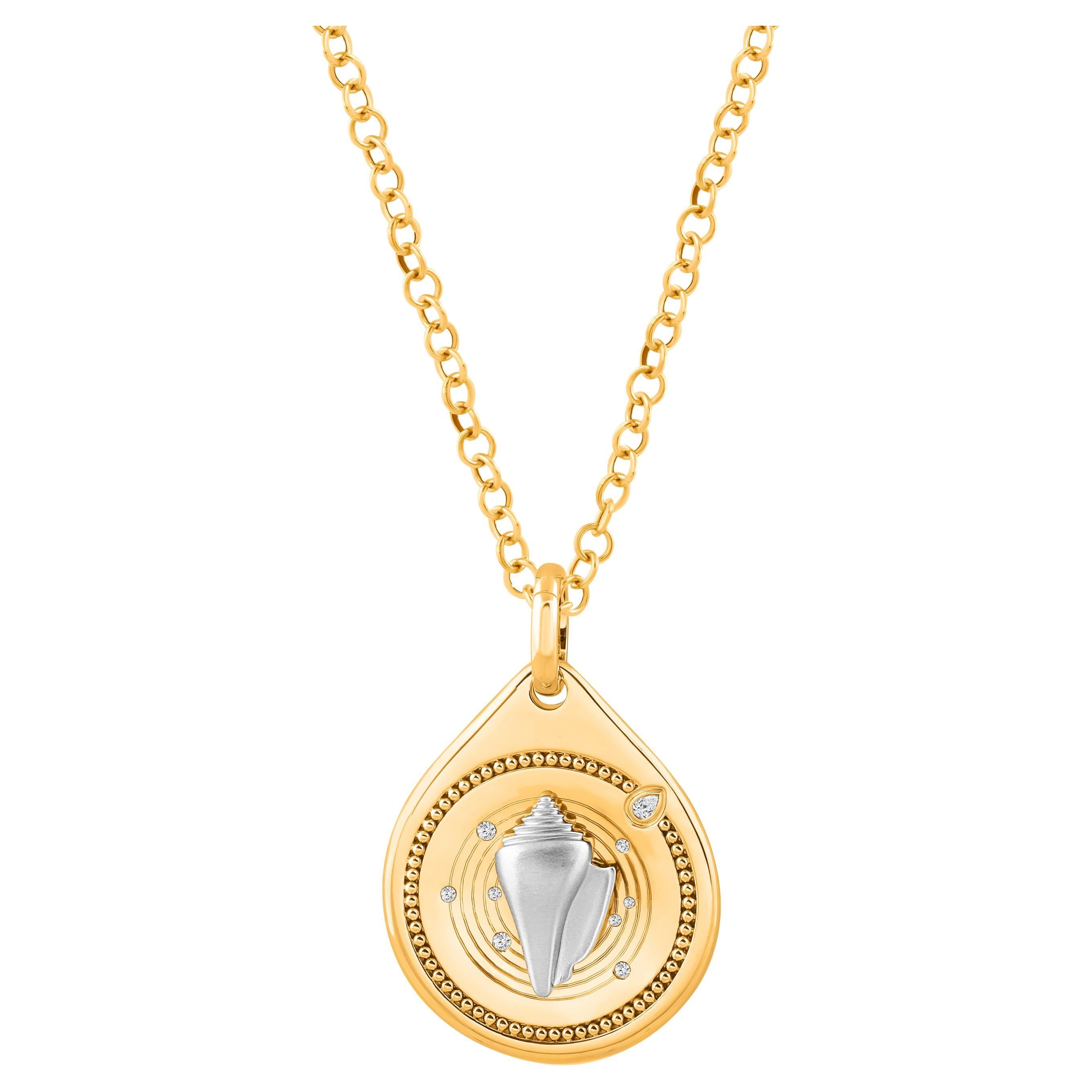 HARAKH 18 Karat Gold Colorless Diamond Drop of JOY Clarity Pendant Necklace