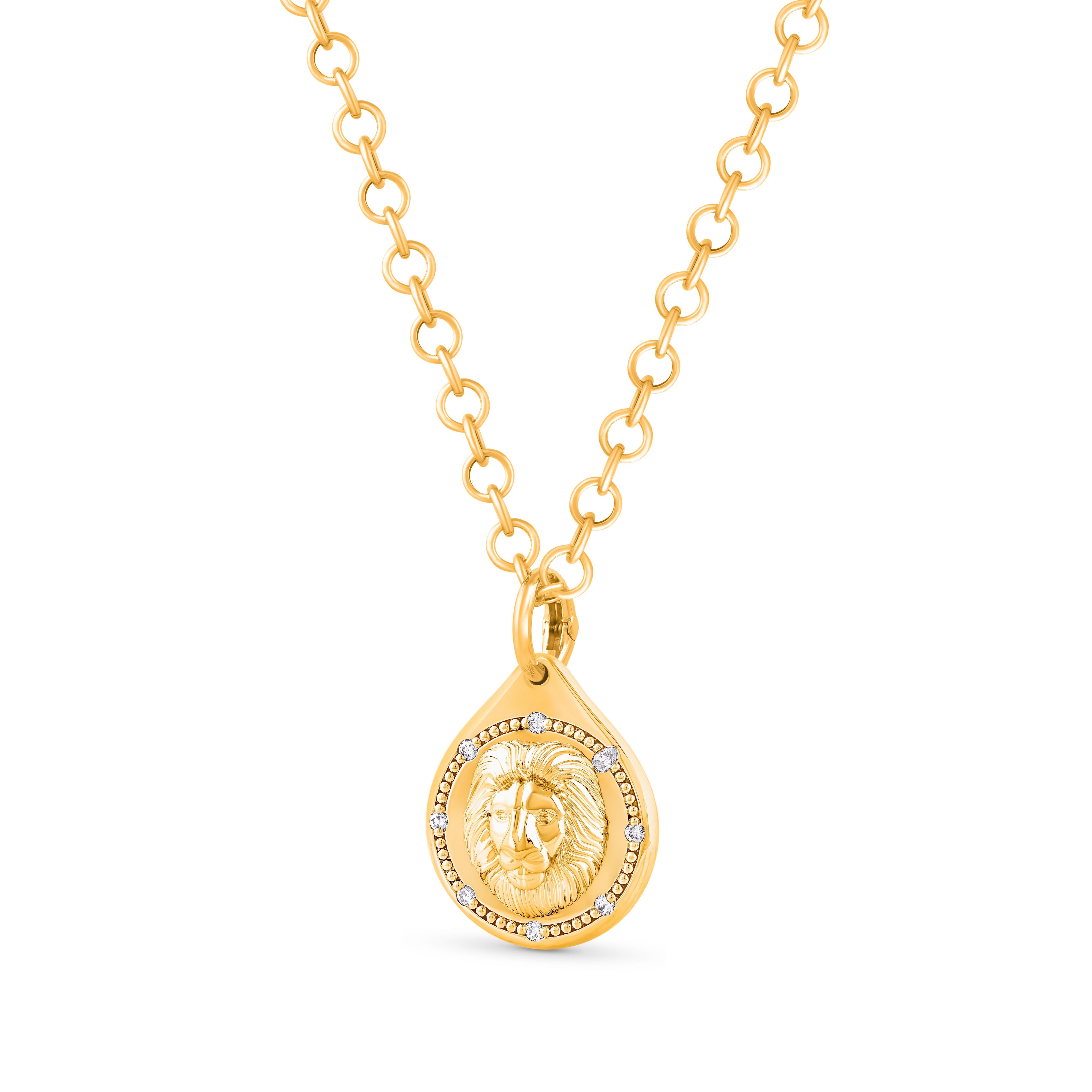 Contemporain HARAKH, collier pendentif Courage JOY en or 18 carats avec diamants incolores de 1/3 carat en vente