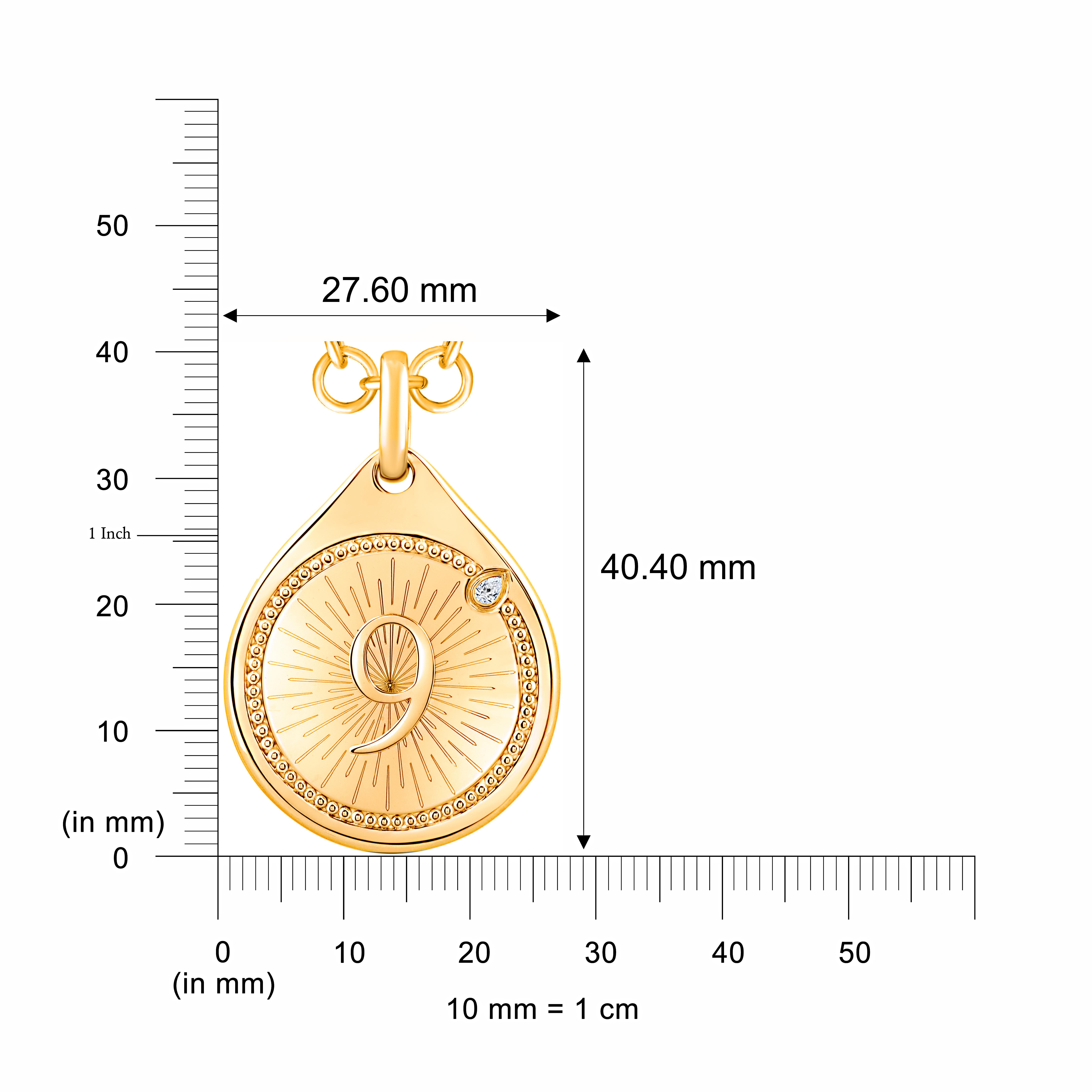 Collana con ciondolo della fortuna con diamanti incolore in oro 18 carati di Harakh In condizioni Nuovo in vendita a New York, NY